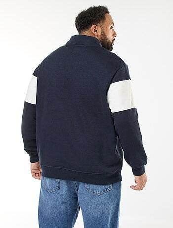 Jersey cuello camionero estilo colorblock en felpa