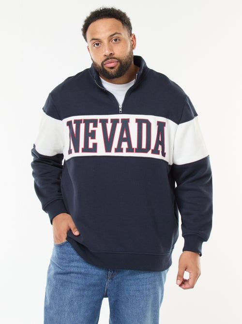 Jersey cuello camionero estilo color block en felpa - Kiabi