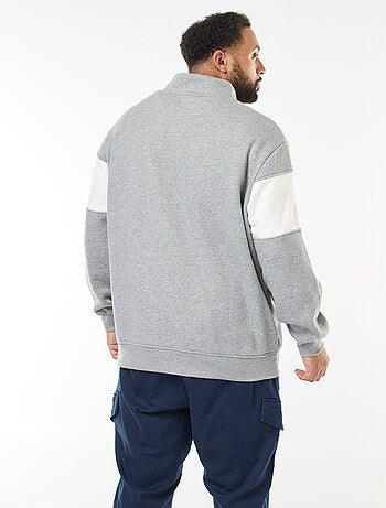 Jersey cuello camionero estilo colorblock en felpa