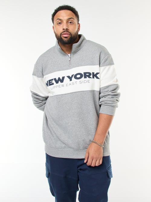 Jersey cuello camionero estilo colorblock en felpa - Kiabi