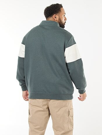 Jersey cuello camionero estilo colorblock en felpa
