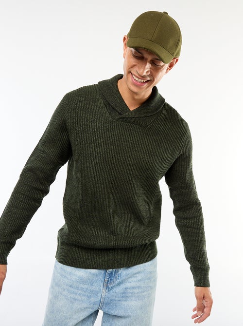Jersey cuello chal liso - Kiabi