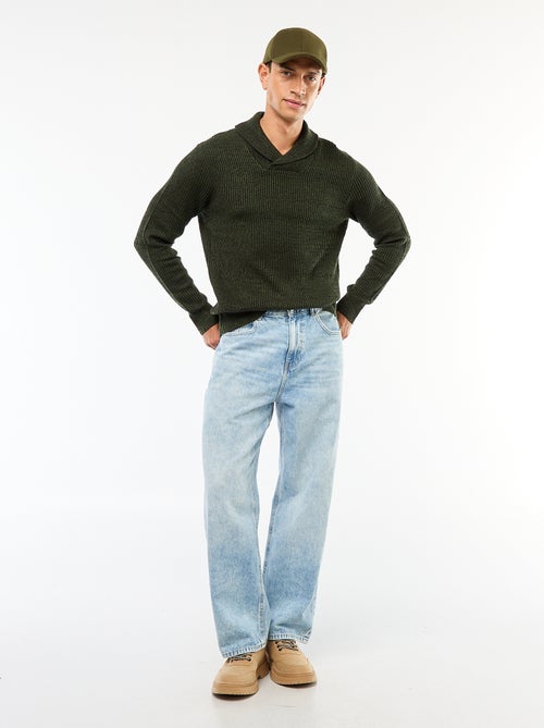 Jersey cuello chal liso - Kiabi