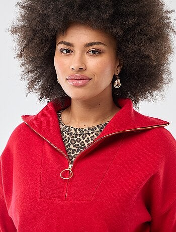 Jersey cuello chimenea con cremallera