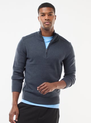 Jersey cuello chimenea de punto grueso