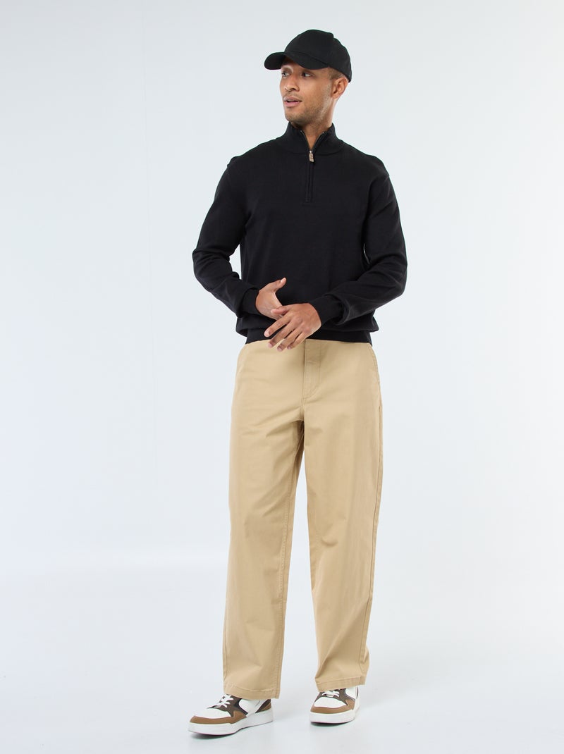 Jersey cuello chimenea de punto Negro - Kiabi