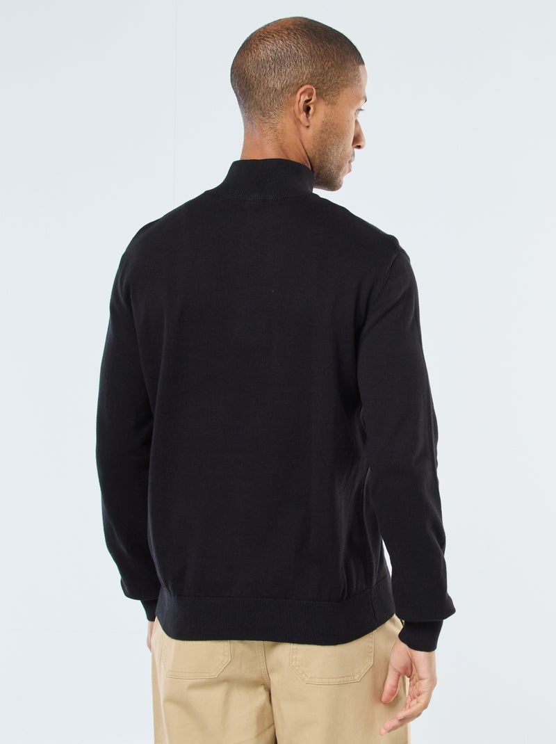 Jersey cuello chimenea de punto Negro - Kiabi