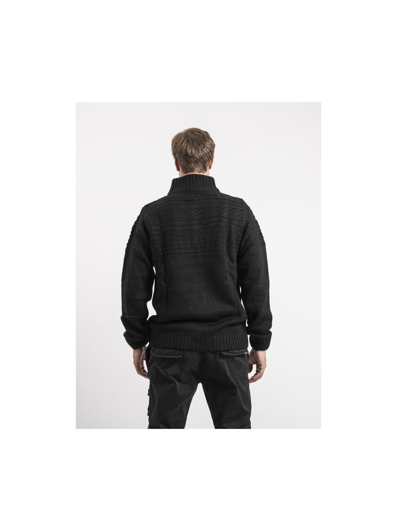 Jersey cuello con cremallera LOGIPAL Negro - Kiabi
