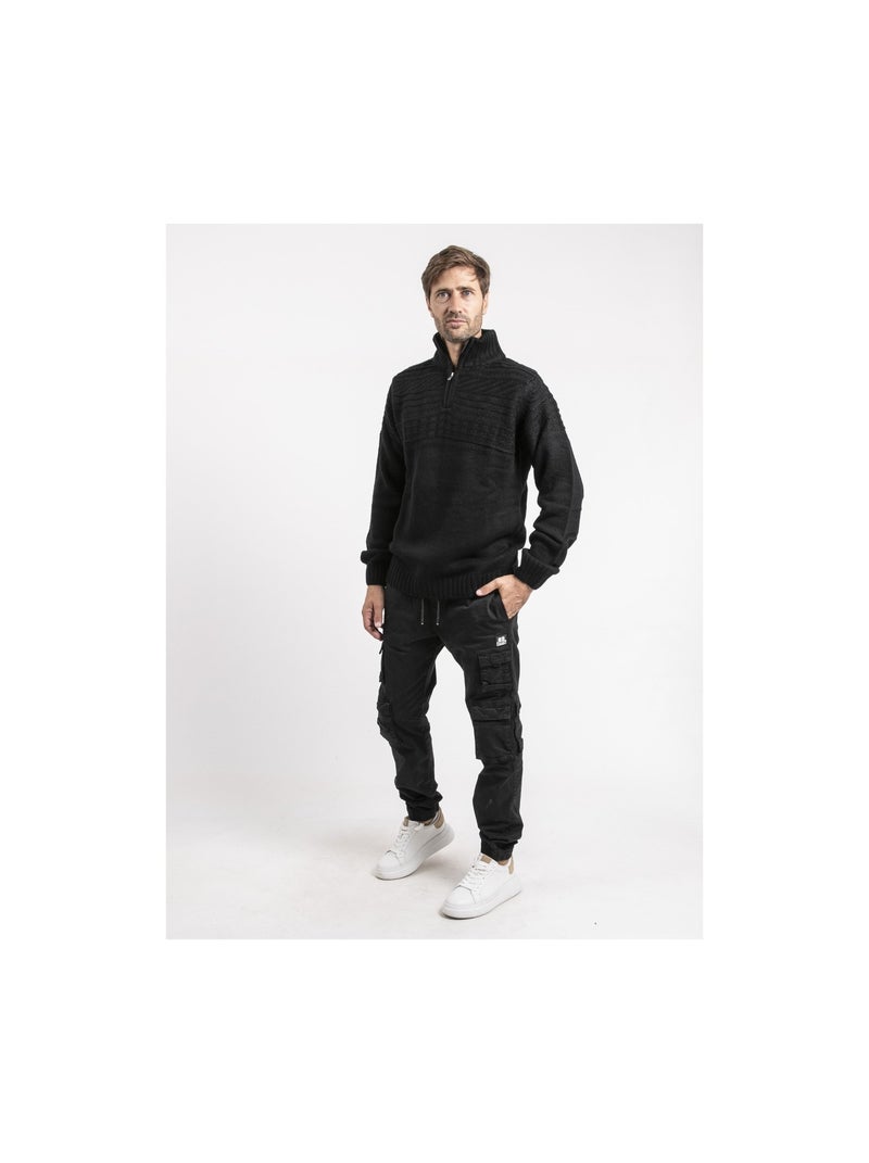Jersey cuello con cremallera LOGIPAL Negro - Kiabi