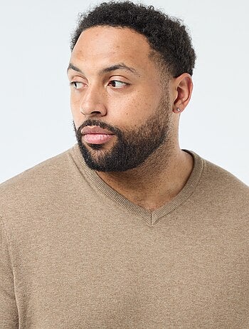 Jersey cuello pico de punto fino