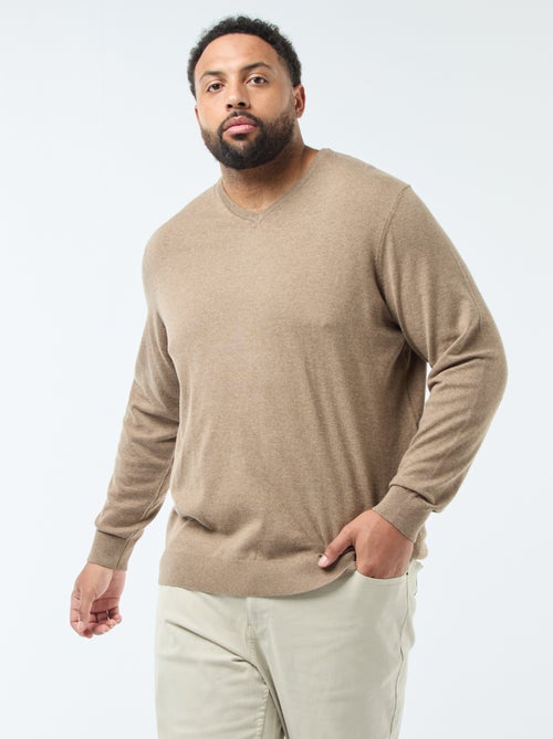 Jersey cuello en pico de punto fino - Kiabi