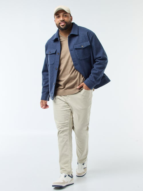 Jersey cuello en pico de punto fino - Kiabi