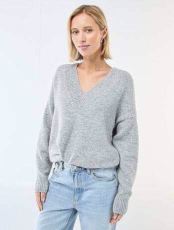 Jersey cuello en pico liso