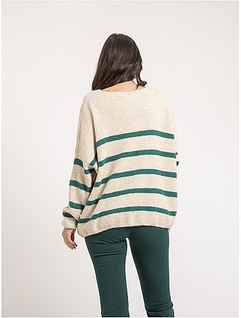 Jersey cuello en V a rayas KLERVI