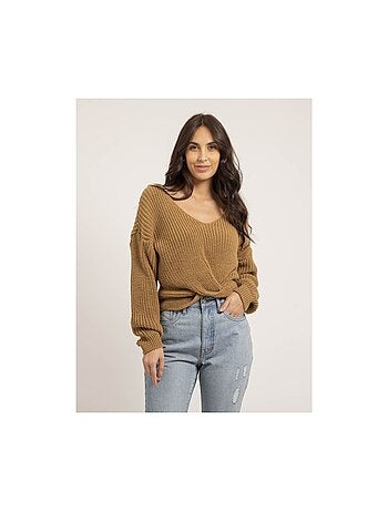 Jersey cuello en V con lazo KIRVINA