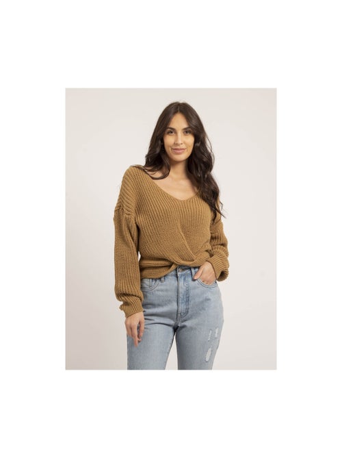 Jersey cuello en V con lazo KIRVINA - Kiabi