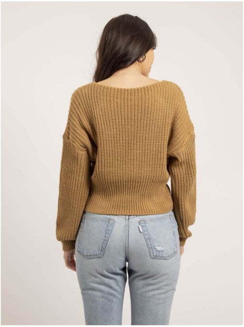 Jersey cuello en V con lazo KIRVINA - Kiabi