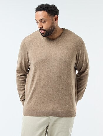 Jersey cuello pico de punto fino