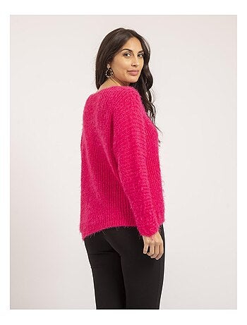 Jersey cuello en V punto chenilla KRISTINA