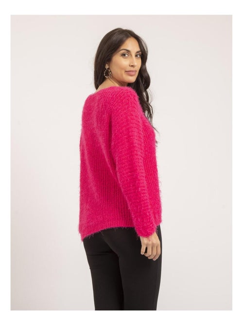 Jersey cuello en V punto chenilla KRISTINA - Kiabi