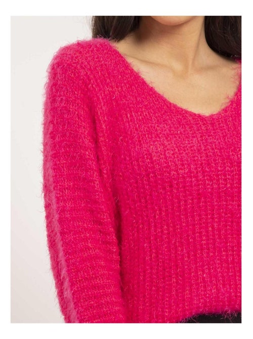 Jersey cuello en V punto chenilla KRISTINA - Kiabi