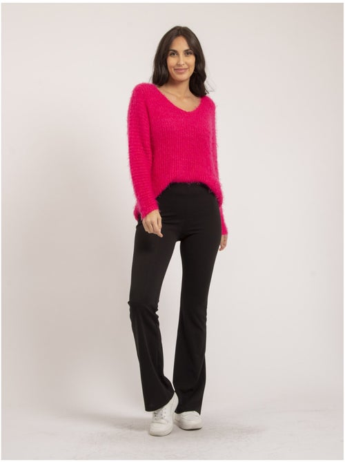 Jersey cuello en V punto chenilla KRISTINA - Kiabi