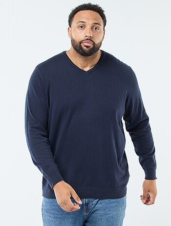 Jersey cuello pico de punto fino