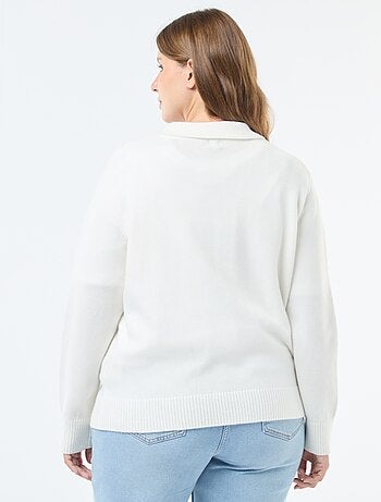 Jersey cuello polo con botones joya