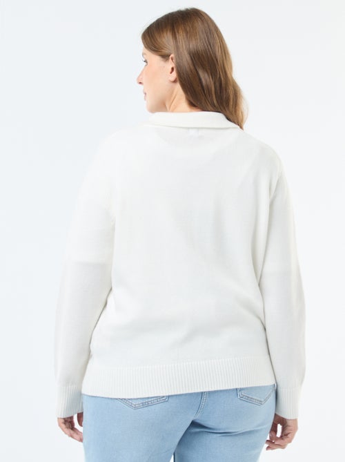 Jersey cuello polo con botones joya - Kiabi