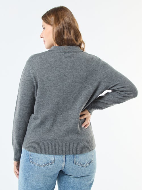 Jersey cuello polo con botones joya - Kiabi