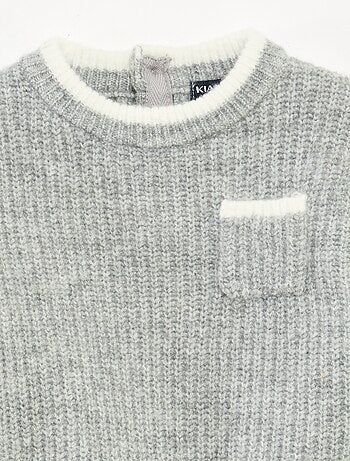 Jersey cuello redondo bicolor