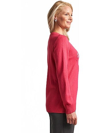 Jersey cuello redondo calado bordado liso suave - Afibel