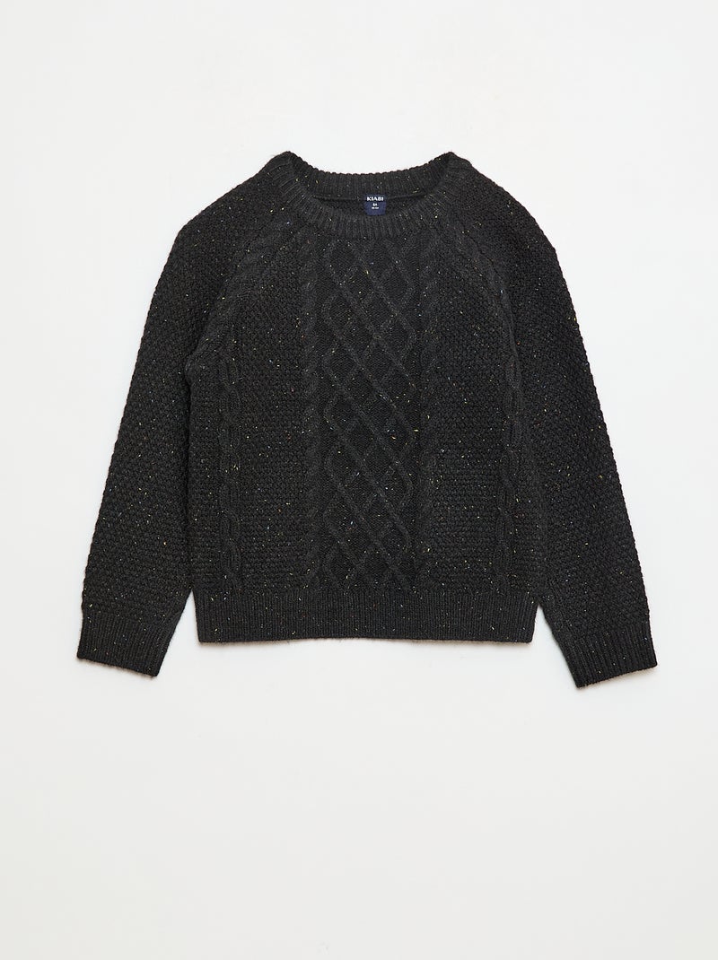Jersey cuello redondo cálido liso Gris - Kiabi