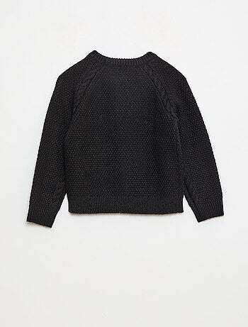 Jersey cálido de cuello redondo liso