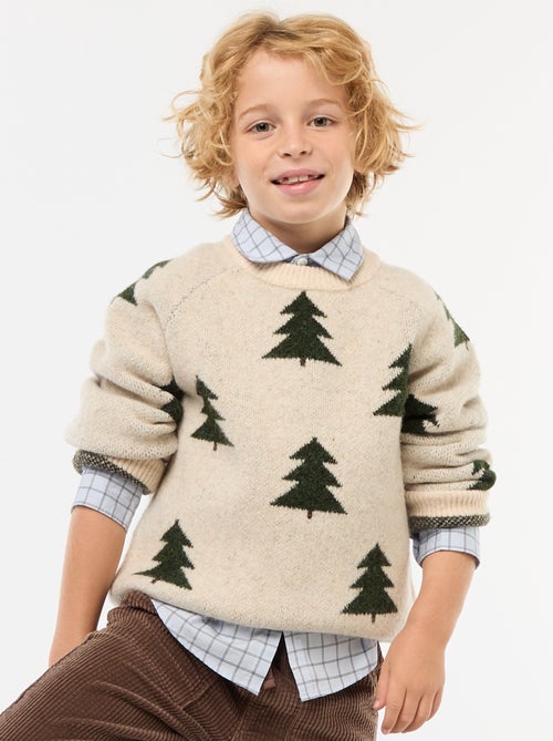 Jersey cuello redondo con dibujo - Kiabi