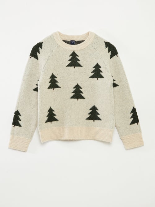 Jersey cuello redondo con dibujo - Kiabi