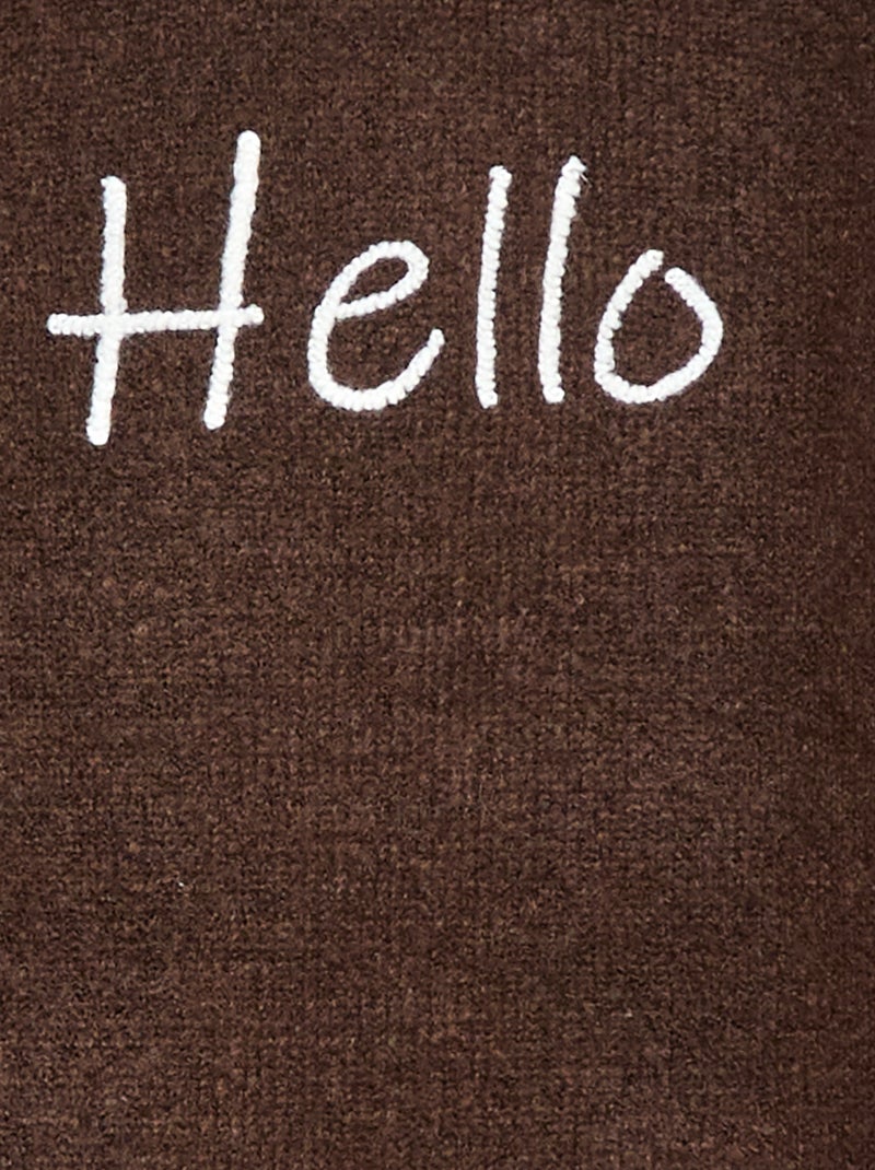 Jersey cuello redondo con diseño animado Marron - Kiabi