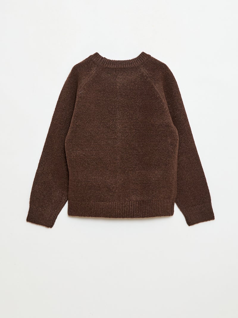 Jersey cuello redondo con diseño animado Marron - Kiabi