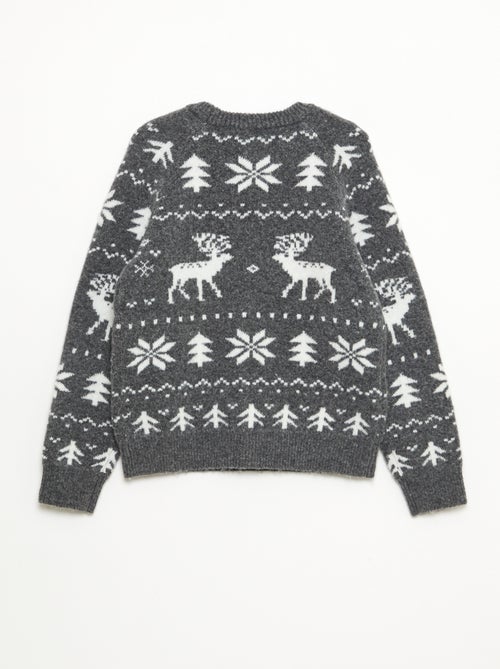 Jersey cuello redondo con diseño - Kiabi