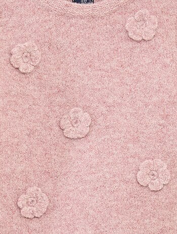 Jersey de cuello redondo con parche de flores
