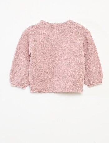 Jersey de cuello redondo con parche de flores