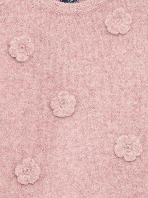 Jersey cuello redondo con parche de flores - Kiabi