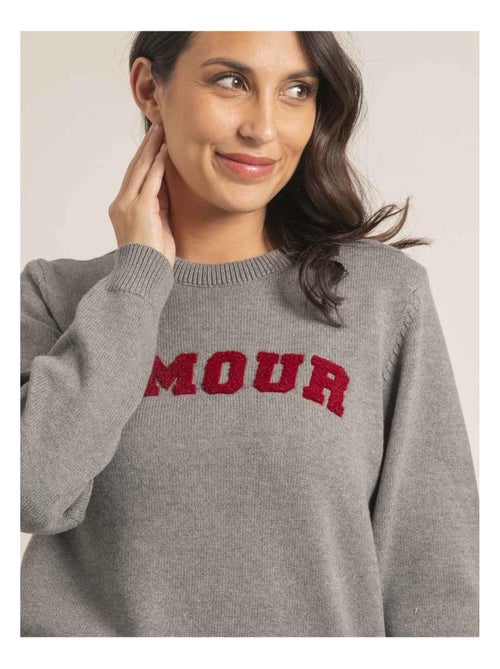 Jersey cuello redondo de puro algodón con mensaje KOURI - Kiabi