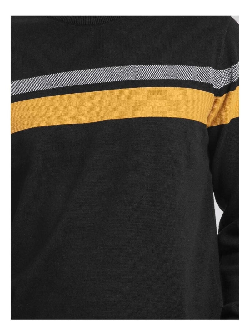 Jersey cuello redondo de puro algodón LORIMAKO Negro - Kiabi