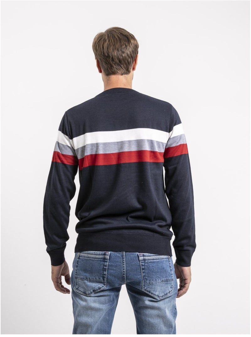 Jersey cuello redondo LENIWALY Azul marino - Kiabi