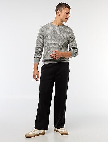 Jersey cuello redondo mini trenza liso