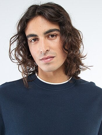 Jersey cuello redondo nido de abeja