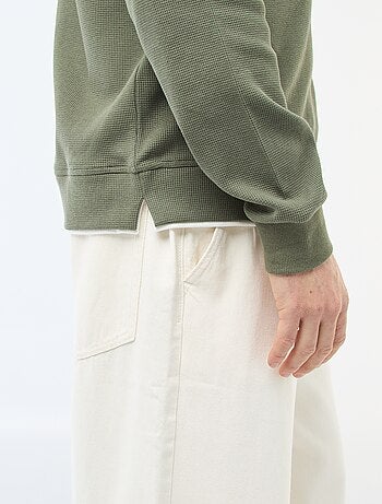 Jersey cuello redondo nido de abeja