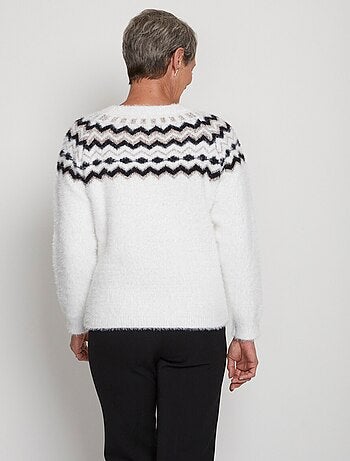 Jersey cuello redondo punto pelo jacquard sol - Afibel