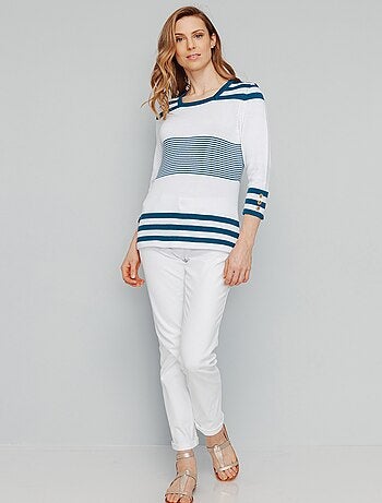 Jersey de algodón a rayas manga 3/4 - Afibel